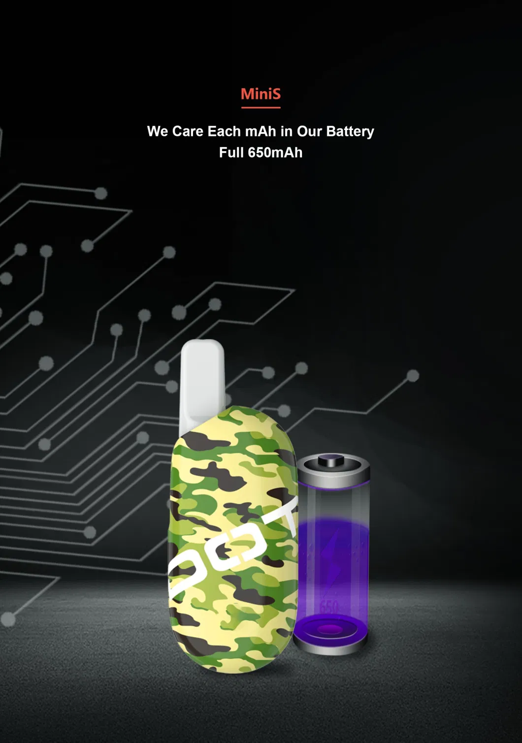 Special Color DOT Minis 650 mAh 510 Thread Vape Battery